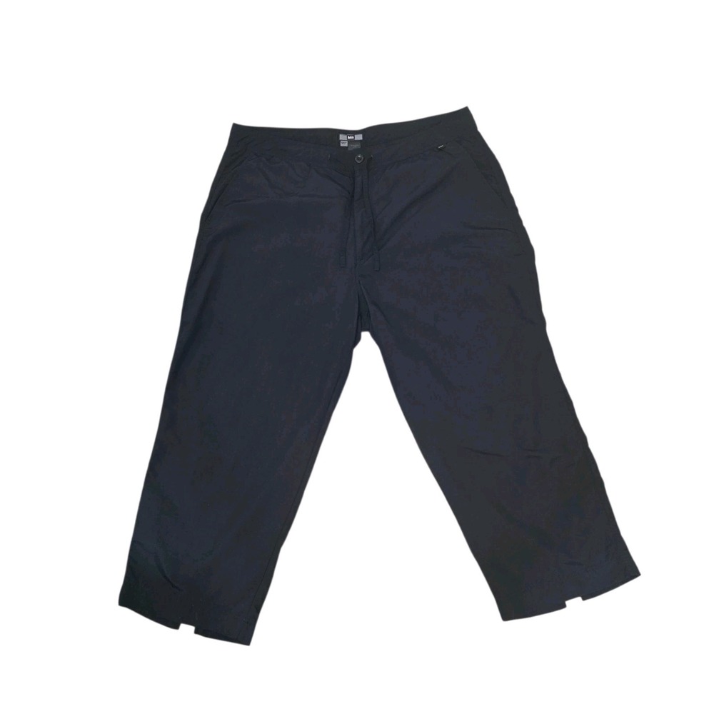 REI Black Cropped Pants Women 16W Relaxed Fit Drawstring Casual Travel